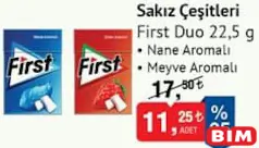FİRST DUO SAKIZ ÇEŞİTLERİ 22,5 G